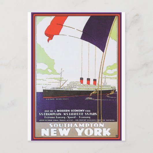 Vintage Travel Poster: Southampton New York Briefkaart (Voorkant)