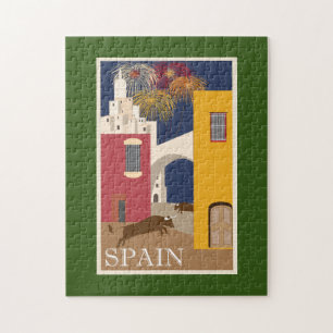 Vintage Travel Poster Spanje Painingvuurwerk Legpuzzel