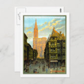 Vintage Travel Poster, Straatsburg Briefkaart (Voorkant / Achterkant)