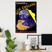 Vintage Travel Poster/Summer in New England Poster (Thuiskantoor)