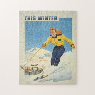 Vintage Travel Poster Sun Valley Idaho Poster Legpuzzel