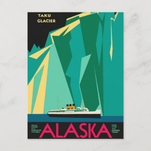 Vintage Travel Poster, Taku Glacier, Alaska Briefkaart
