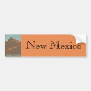 Vintage Travel Poster, Taos Pueblos, New Mexico Bumpersticker