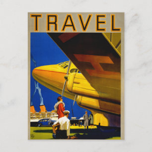 Vintage Travel Poster teruggezet Briefkaart