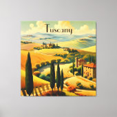 Vintage Travel Poster Toscane, aanpasbaar Canvas Afdruk (Voorkant)