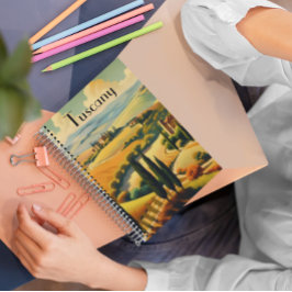 Vintage Travel Poster Toscane, aanpasbaar Notitieboek