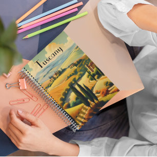 Vintage Travel Poster Toscane, aanpasbaar Notitieboek