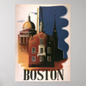 Vintage Travel Poster uit Boston, Massachusetts (Voorkant)