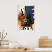 Vintage Travel Poster uit Boston, Massachusetts (Keuken)