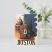 Vintage Travel Poster uit Boston, Massachusetts Briefkaart (Staand voorkant)