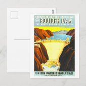 Vintage Travel Poster van Boulder Dam Briefkaart (Voorkant / Achterkant)