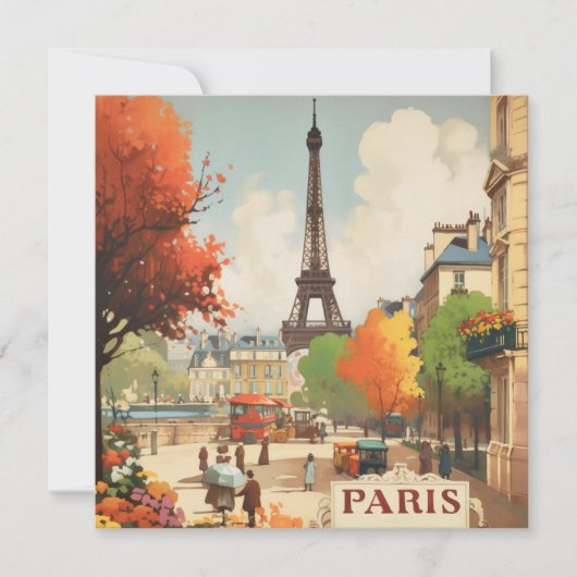 Vintage Travel Poster van de Parijse Eifeltoren (Voorkant)