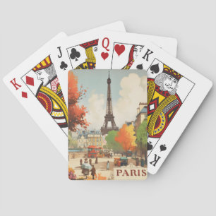 Vintage Travel Poster van de Parijse Eifeltoren Pokerkaarten