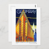 Vintage Travel Poster van Duitsland Briefkaart (Voorkant / Achterkant)