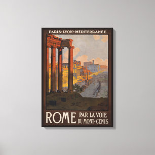 Vintage Travel Poster van het Forum Romanum bij zo Canvas Afdruk
