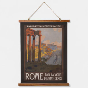 Vintage Travel Poster van het Forum Romanum bij zo Hangend Wandkleed