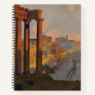 Vintage Travel Poster van het Forum Romanum bij zo Notitieboek