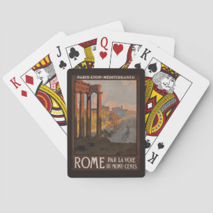 Vintage Travel Poster van het Forum Romanum bij zo Pokerkaarten