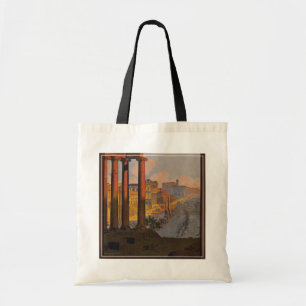 Vintage Travel Poster van het Forum Romanum bij zo Tote Bag
