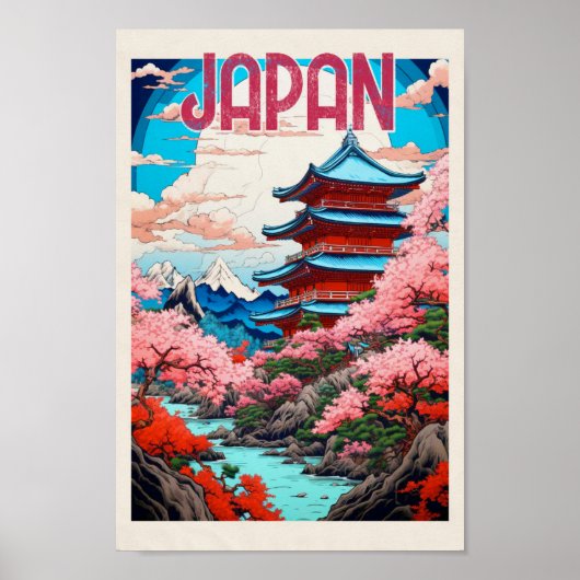 Vintage Travel Poster van Japan (Voorkant)