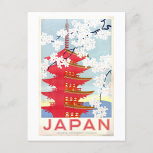 Vintage Travel Poster van Japan Briefkaart