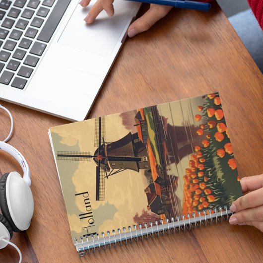Vintage Travel Poster van Nederland, aanpasbaar Notitieboek