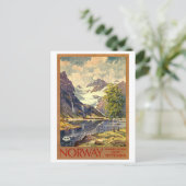 Vintage Travel Poster van Noorwegen Briefkaart (Staand voorkant)