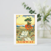 Vintage Travel Poster van Noorwegen Briefkaart (Staand voorkant)