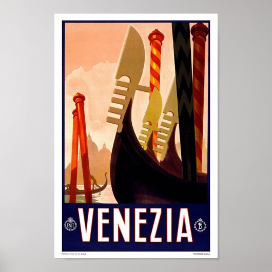 Vintage Travel Poster Venice (Voorkant)