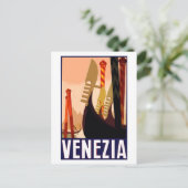 Vintage Travel Poster Venice Briefkaart (Staand voorkant)