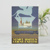Vintage Travel Poster Venice Orient Express Feestdagenkaart (Staand voorkant)