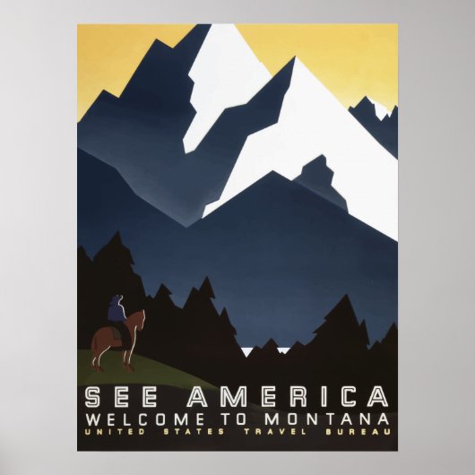 Vintage Travel Poster - Verenigde Staten (Voorkant)