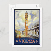 Vintage Travel Poster, Vicenza Briefkaart (Voorkant / Achterkant)