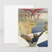 Vintage Travel Poster, vliegtuig boven Nice Frankr (Voorkant / Achterkant)