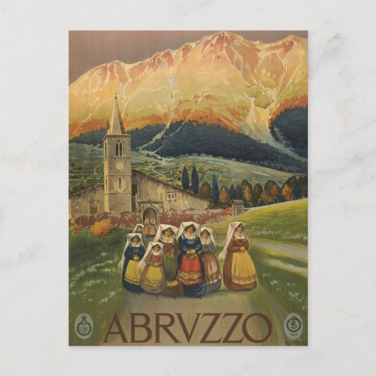 Vintage Travel Poster voor Abruzzo, Italië. Briefkaart (Voorkant)