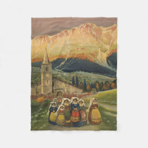 Vintage Travel Poster voor Abruzzo, Italië. Fleece Deken