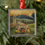 Vintage Travel Poster voor Abruzzo, Italië. Metalen Ornament<br><div class="desc">Abruzzo,  Italië. Vintage reis poster met een groep vrouwen in kleurrijke klederdracht die een kerk verlaten,  circa 1920.</div>