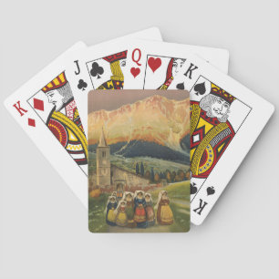 Vintage Travel Poster voor Abruzzo, Italië. Pokerkaarten