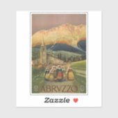 Vintage Travel Poster voor Abruzzo, Italië. Sticker (Vel)