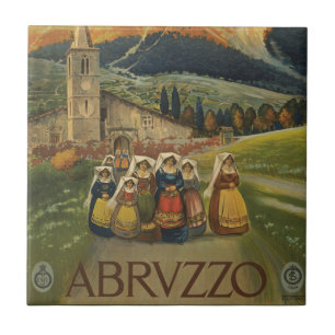 Vintage Travel Poster voor Abruzzo, Italië. Tegeltje