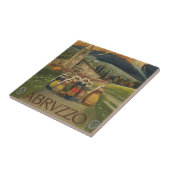 Vintage Travel Poster voor Abruzzo, Italië. Tegeltje (Zijkant)