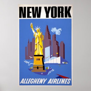 Vintage Travel Poster voor Allegheny Airlines