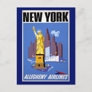 Vintage Travel Poster voor Allegheny Airlines Briefkaart