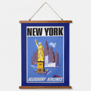 Vintage Travel Poster voor Allegheny Airlines Hangend Wandkleed