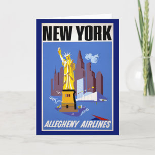 Vintage Travel Poster voor Allegheny Airlines Kaart