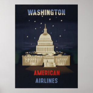 Vintage Travel Poster voor American Airlines