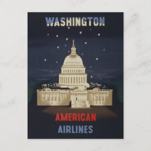 Vintage Travel Poster voor American Airlines Briefkaart