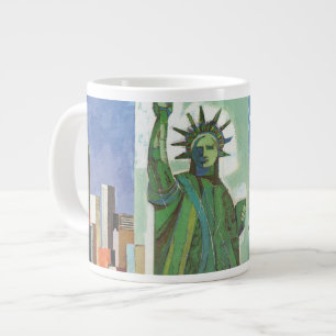 Vintage Travel Poster voor American Airlines Grote Koffiekop