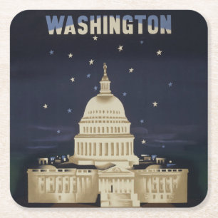 Vintage Travel Poster voor American Airlines Kartonnen Onderzetters