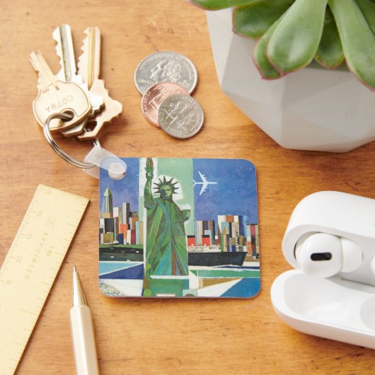 Vintage Travel Poster voor American Airlines Sleutelhanger (Bureau)